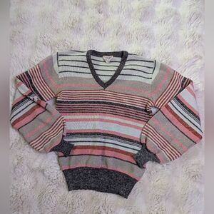 Vintage 1970s Lurex Metallic Striped Top